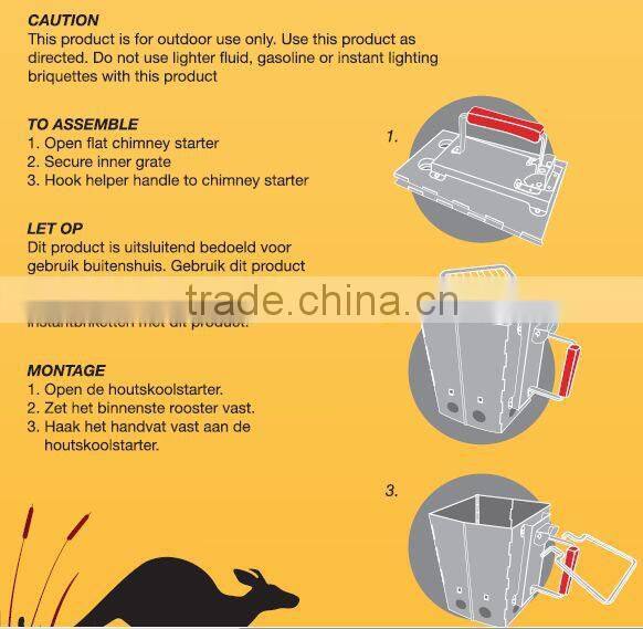 Galvanization Foldable charcoal starter