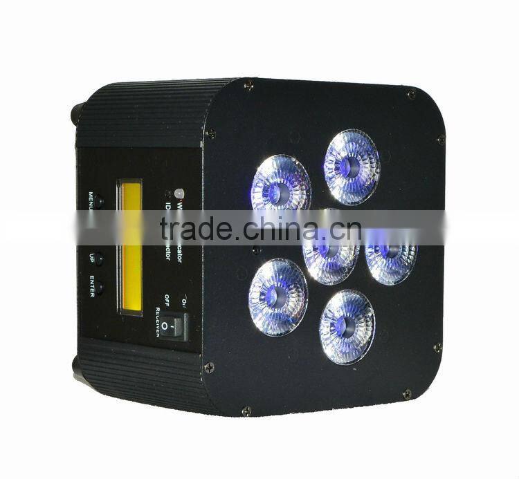 6*15W 5 in 1 RGBWA wireless battery powered flicker-free led lights