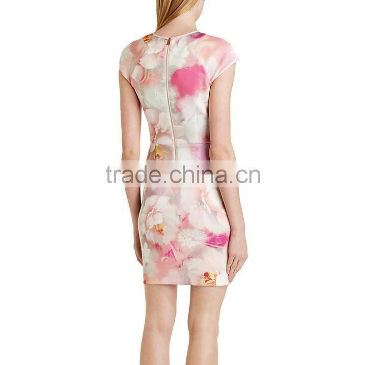 New dress collection office wear cap sleeve fashion woman pencil formal dress