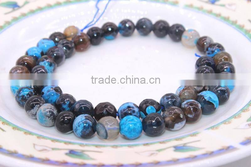 Wholesale gemsotne strands size 6 8 10 12mm mixed blue natural blue agate slabs