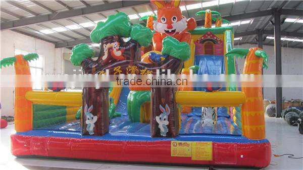 2016 henan inflatable rabbit bouncy castle/inflatable bouncer slide for sale