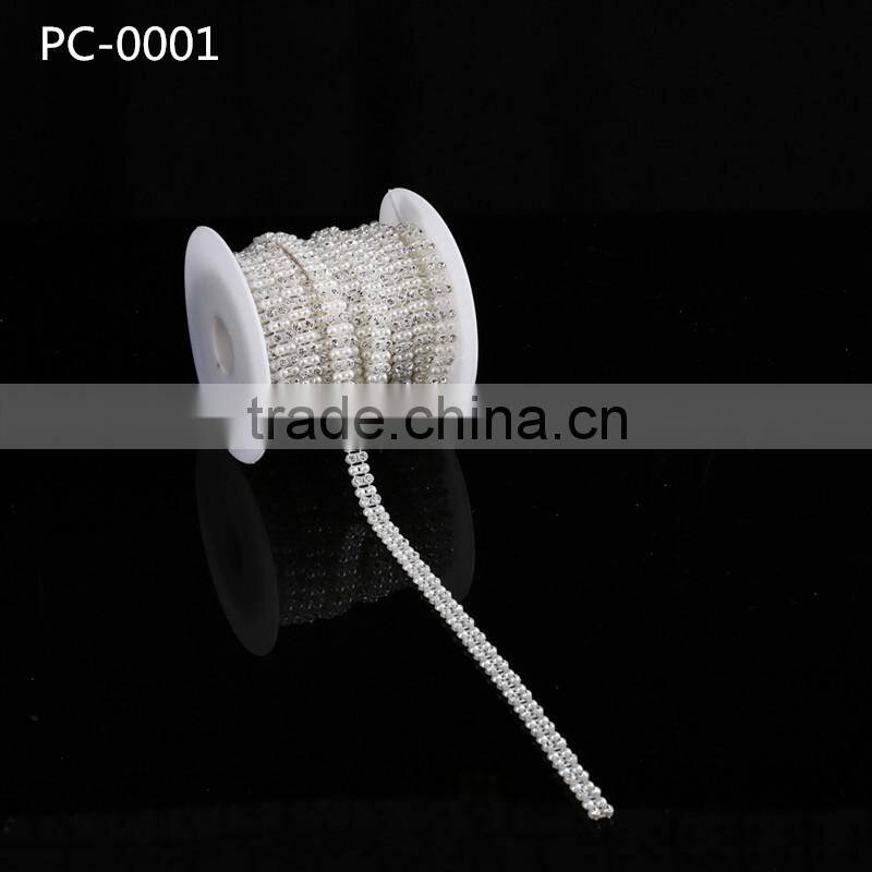 2016 latest wholesale rhinestone pearl beaded trim for garment