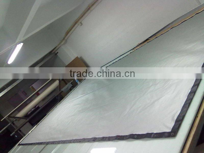 3D cinema silver screens with black and eyelet