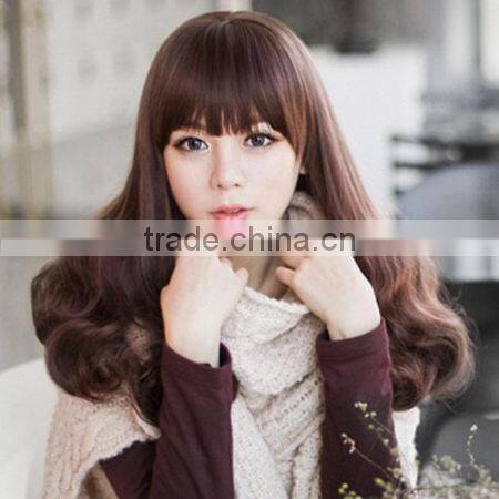 High quality dark brown long kinky curly wig