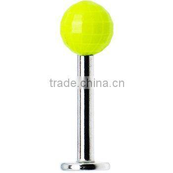 Neon color acrylic labret ring body piercing jewelry