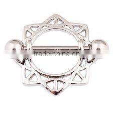 Light Blue Stainless Steel Nipple Ring Piercing Body Jewelry Nipple Piercing Jewelry