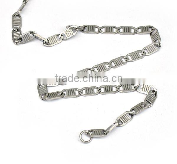 stainless steel flat silver new design biker chain jewelry