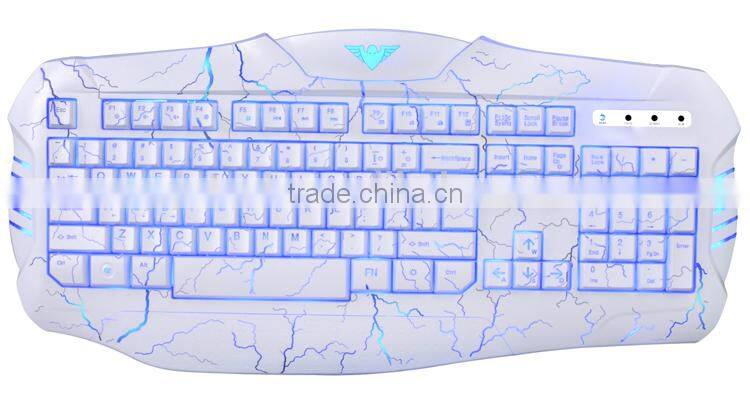 2015 the latest 3 colors LED light crack backlit professional gaming computer keyboard---JK666