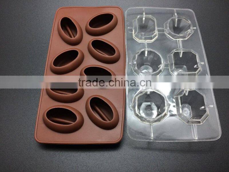 Cool coffee bean shape silicone ice cube tray mold
