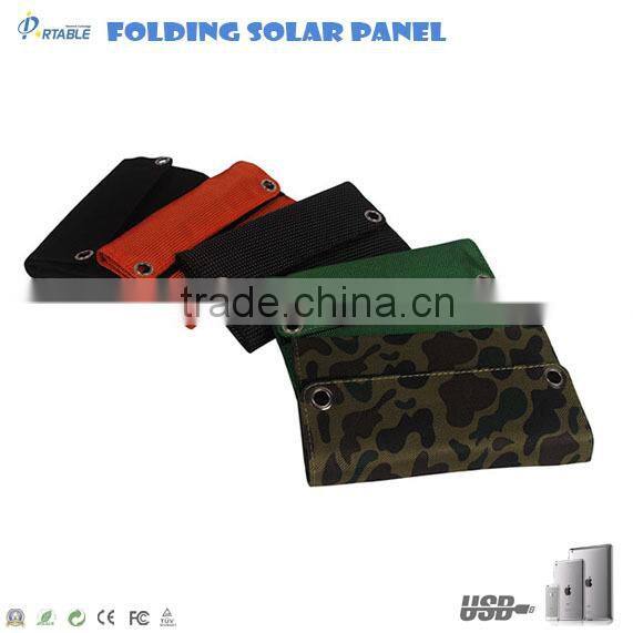 Waterproof 5W folding solar panel charger for hiking