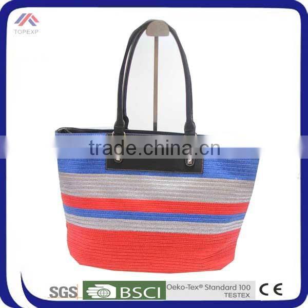 Summer Beach Bag Straw Bag Stripe Paper Straw Bag