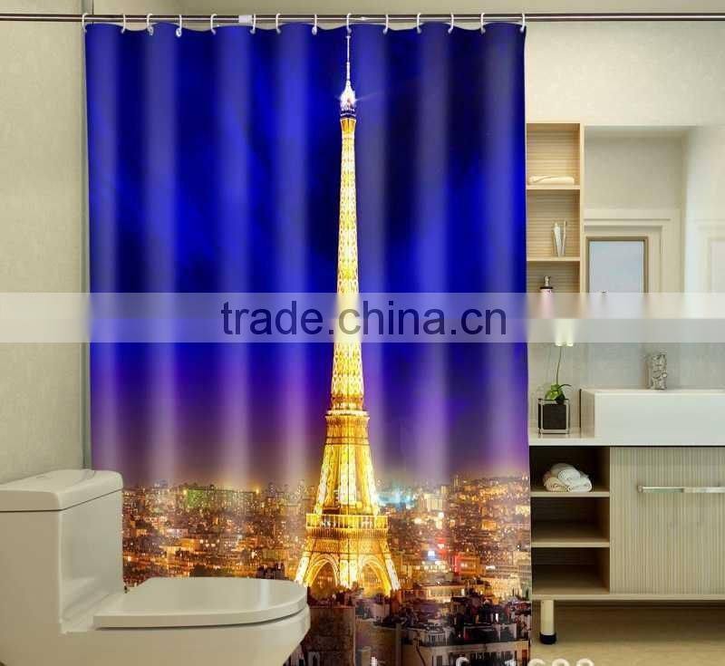 Full Printed Eiffel Shower Curtain