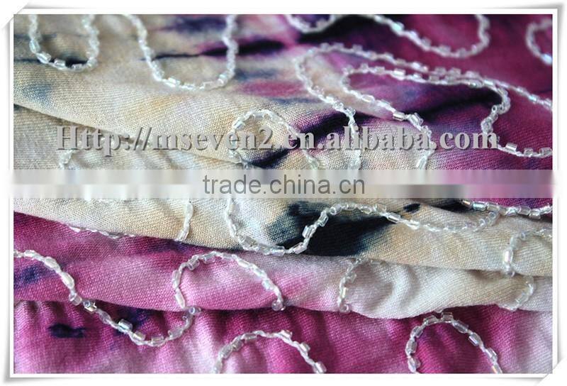 Wholesale Washable upholstery home textile fabric with beads