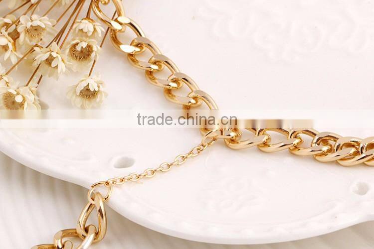 Saudi India wedding bridal gold chain bracelet rings
