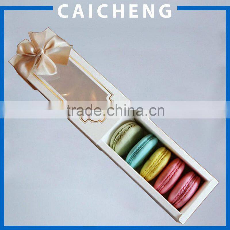 Exquisite white cardboard macarons packaging box
