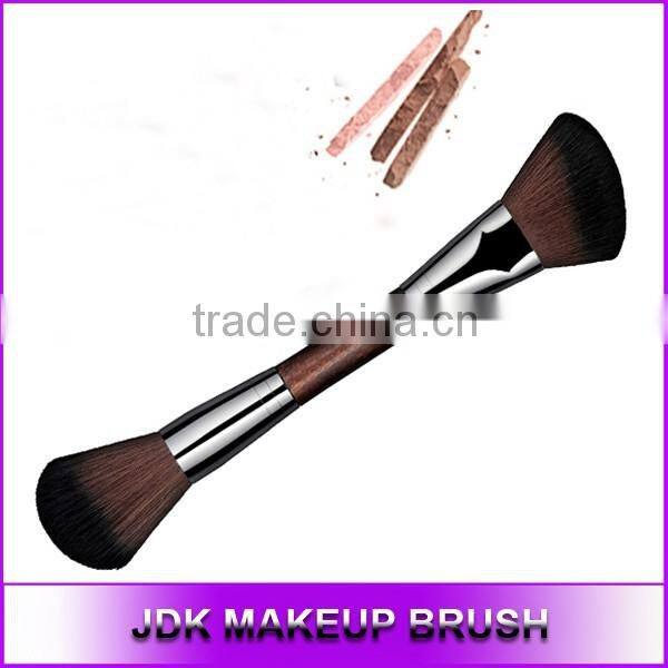 High end Double sided Fiber hair Fan Blush brush, Duo end Bamboo make up blush brush, brush make up