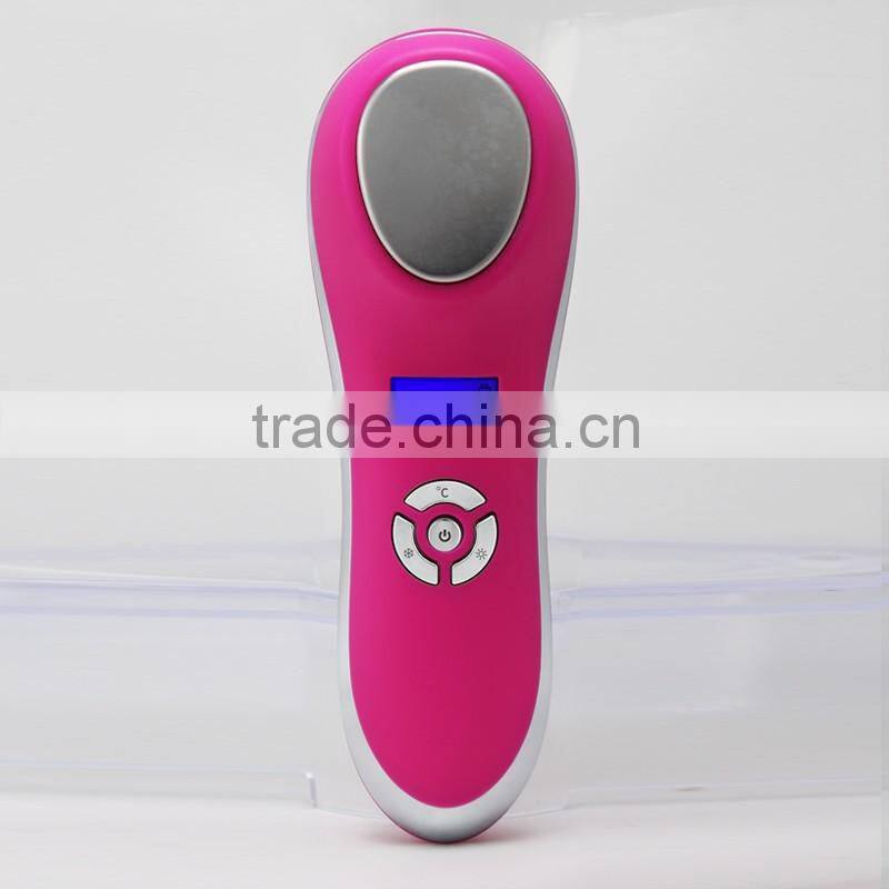 Cool and hot sonic device in home use for skinc wrinkle remover and skin tightening