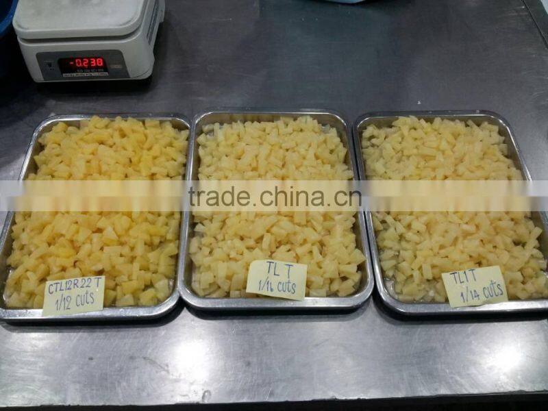 wholesale 3 kgs pineapple tidbits in tin in light syrup for fruit cocktail industry