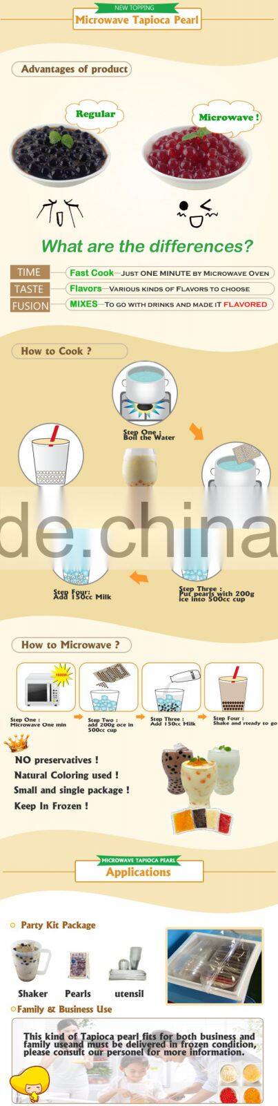 Microwave Tapioca Pearl CHOFE Lychee flavor 2016 new technology
