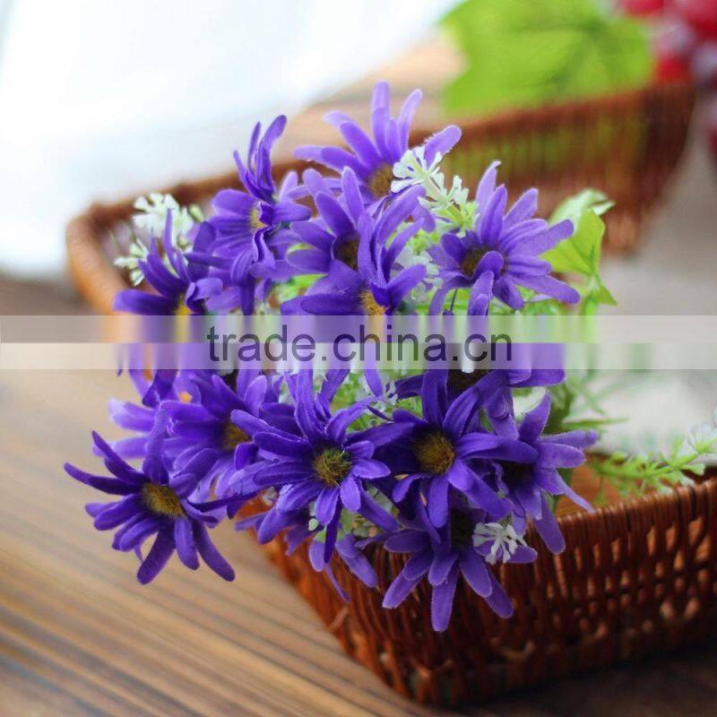 LF438 hotel restaurant decoration artificial plastic mini daisy plant in different colors
