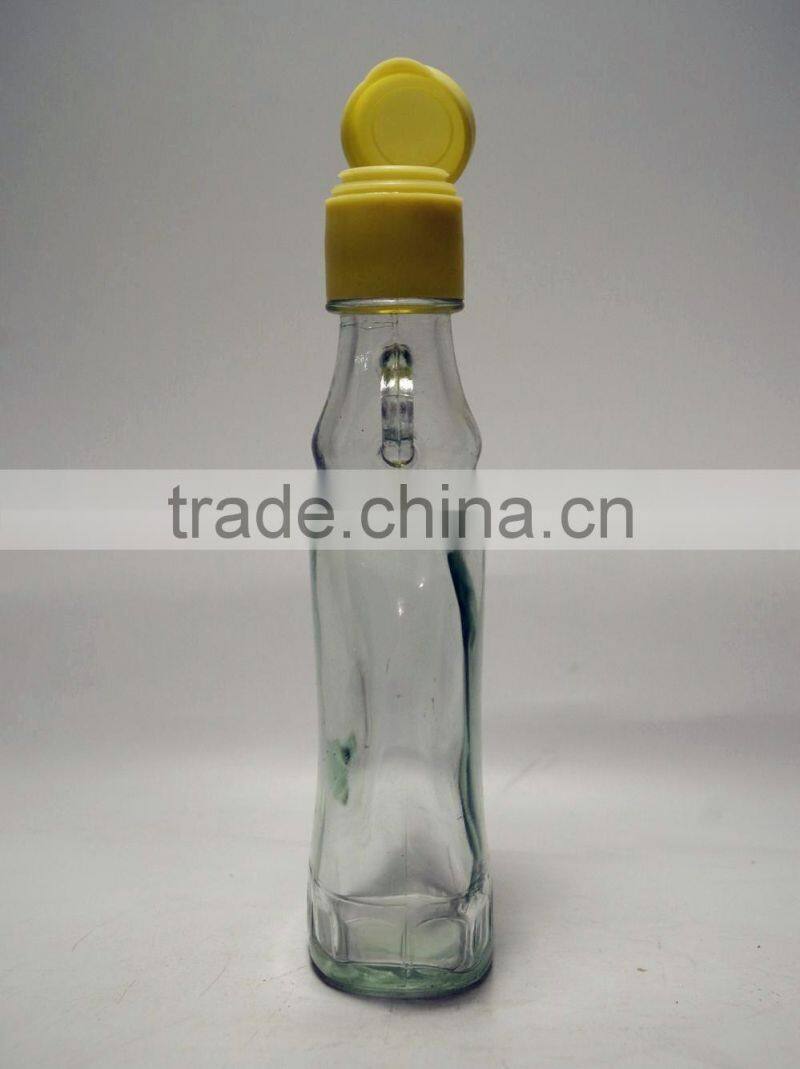 250ml oil or vinegar or sauce glass bottle with handle and with cap