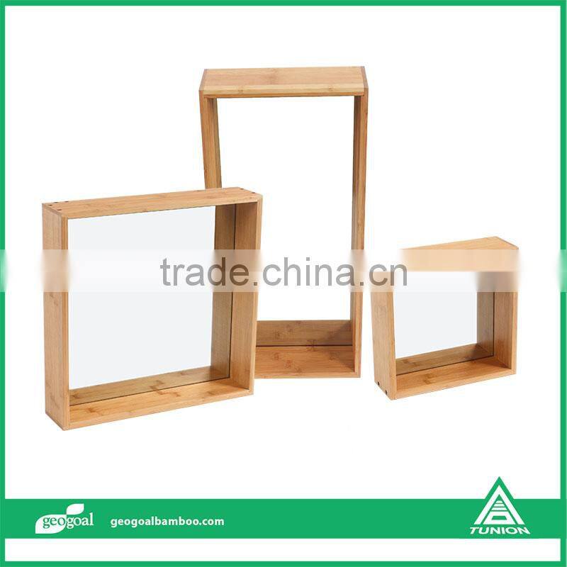 Eco-friendly bamboo wall mount cube for living room