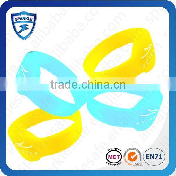 Flexible rainbow color Waterproof ABS rfid Wristband bracelet