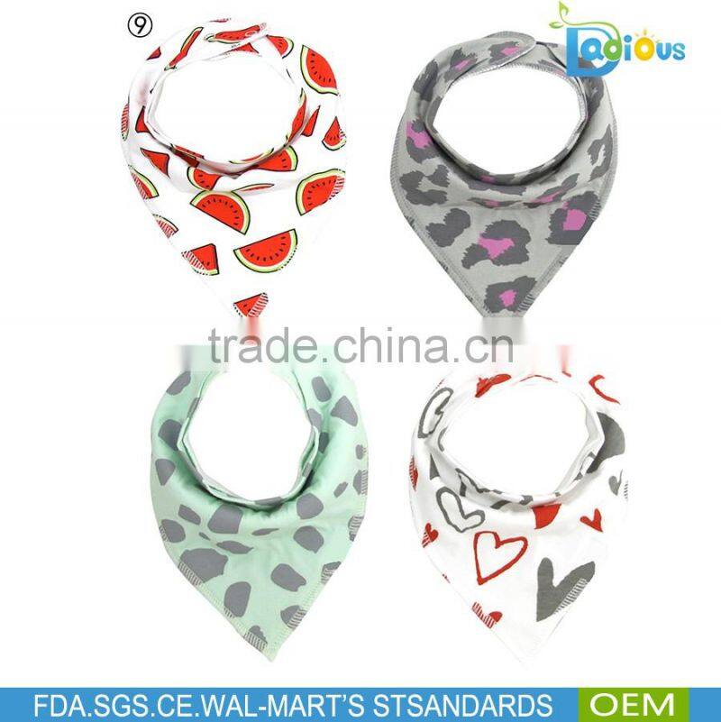 Popular European Infant Scarf Dribble Bibs Organic Custom baby cotton bibs