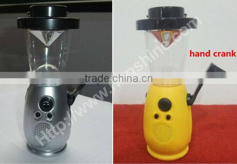 4 led hand crank led camping emergency light