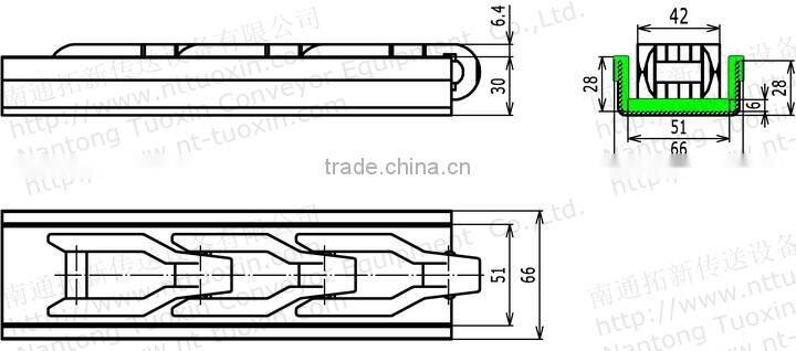 Straight Tracks for 2600-O Plastic Case Conveyor Chain