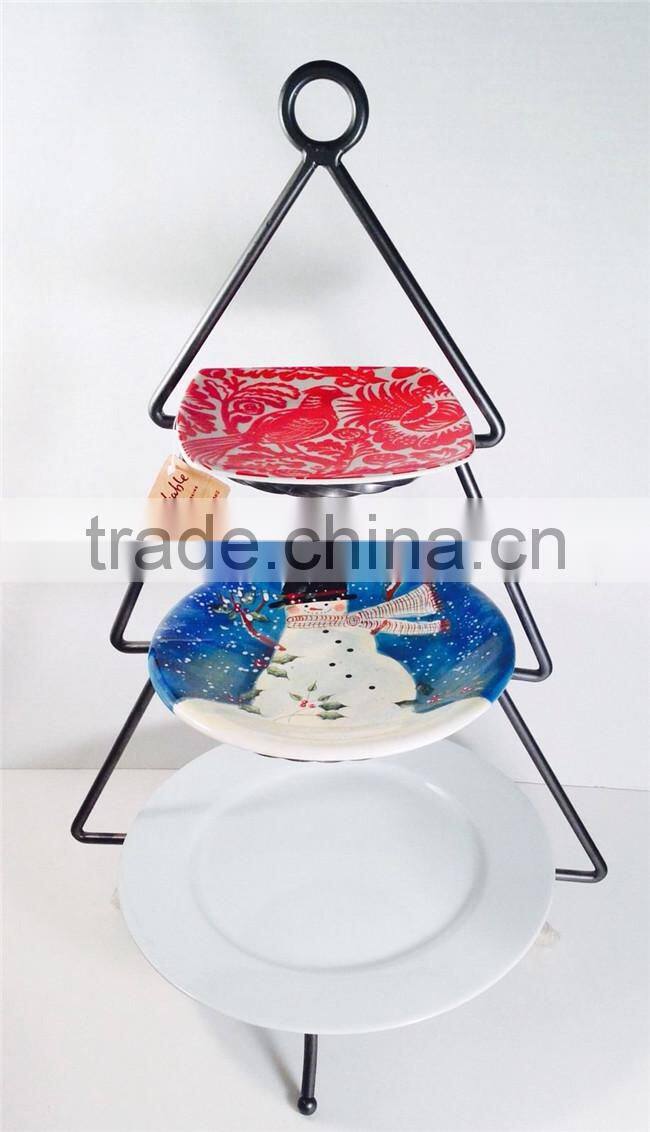 3 Tier Tabletop Cup Cake Stand Metal Wrought Iron Christmas Tree Stand