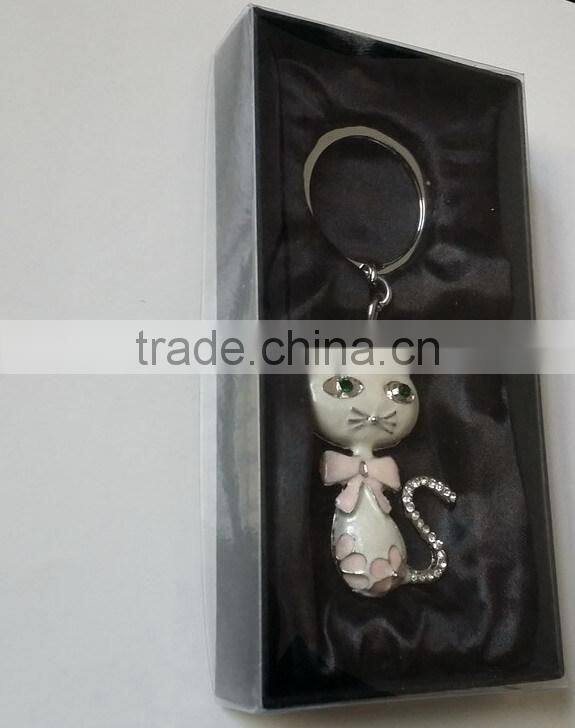 wholesale rhinestones jewelled night owl design metal alloy key chain