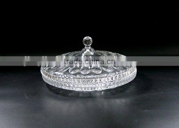 Round exquisite glass plate transparent glass fruit plate wholesale
