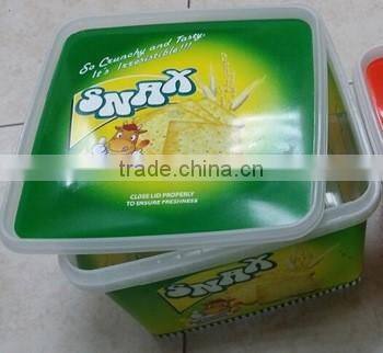 2.7L IML cookies plastic container whosales