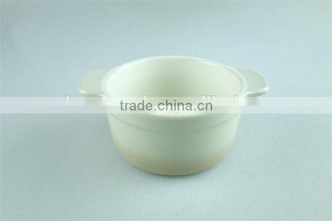 5" cream ceramic soup tureen with handles with cheap price in stocklot