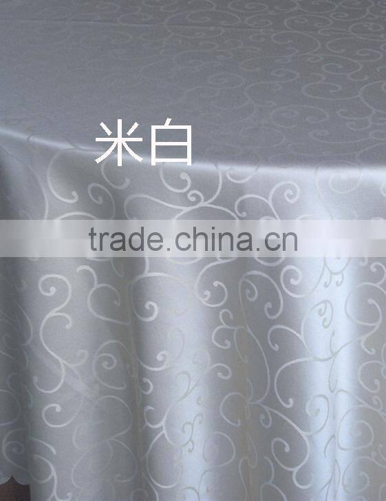hotsale white jacquard table cover for hotel restaurant weddings