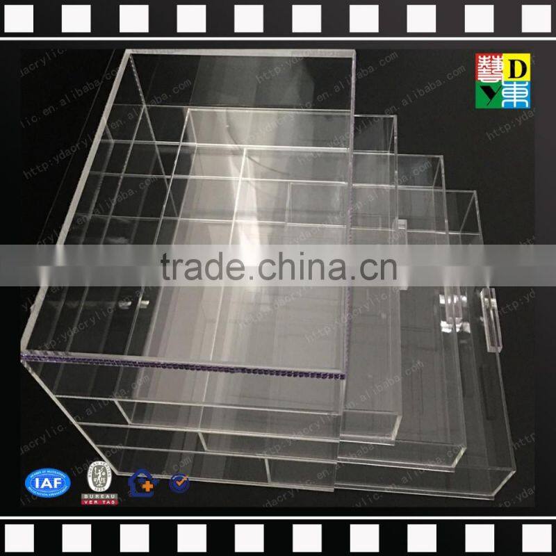 2016 Acrylic cosmetic box with drawer,clear acrylic jewelry cosmetic storage box
