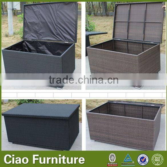 waterproof fabric with rattan or wicker cushion aluminum storage box