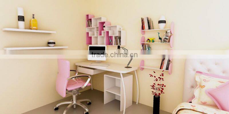 7 shape Wooden cube kids book shelf wall cube decorative shelves