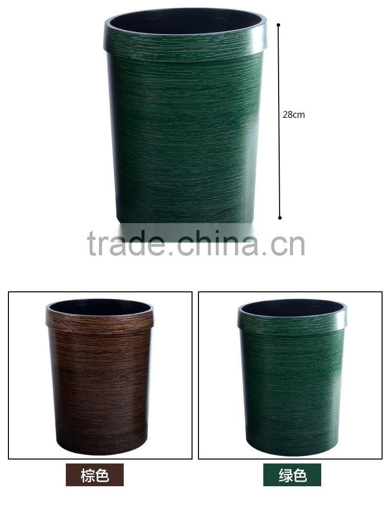 Plastic trash bin, plastic trash bin with Wood grain , decorative trash bin