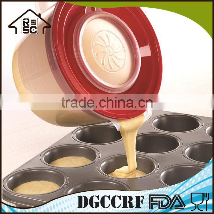 Plastic Measuring Pitcher,Mix & Pour Measuring Pitcher with Lid,BPA free Plastic Pitcher