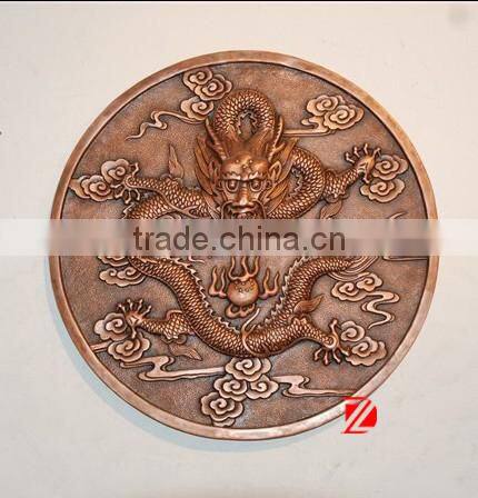bronze wall decor dragon relief statue