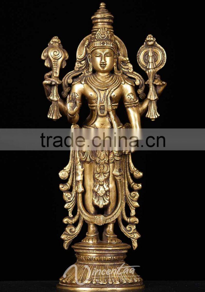 buddhism fengshui metal casting bronze vishnu indonesian statues