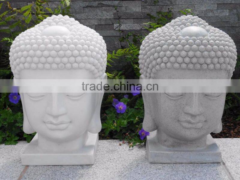 Decoration white stone buddha head statue for sale
