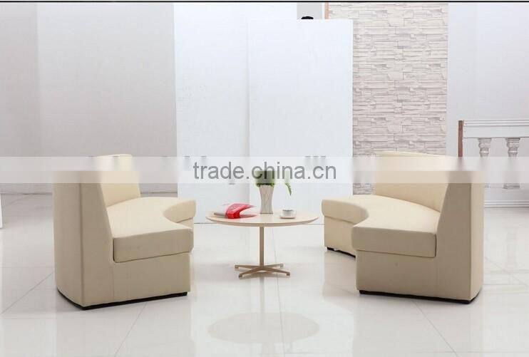 beige PU leather fabric round modeling lobby sofa set custom restaurant hotel modern big sofa furniture