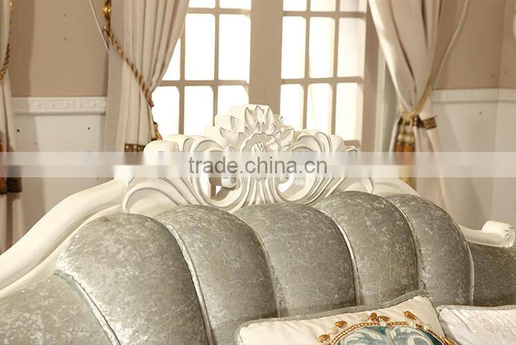 M007 French Upholstery fabric Wooden Sofa Set Furniture Chesterfield Sofa