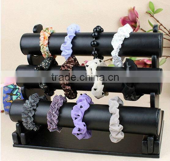 3 Layer Black Velvet Bracelet Holder Display Stand