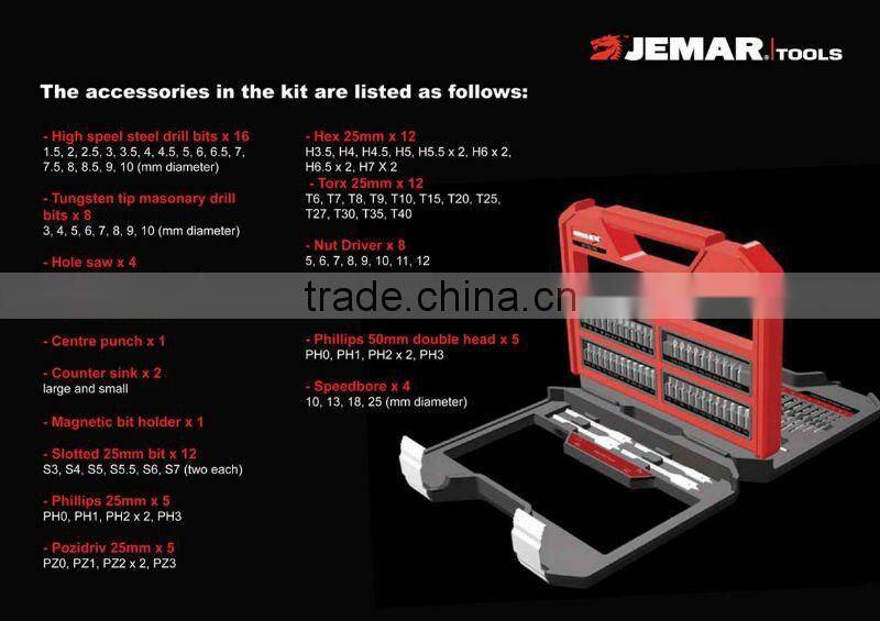 JBS100 Drill bits Kit, drill kit, impact drill