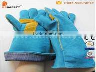DDSAFETY Red cow split welding gloves with Full palm and lining