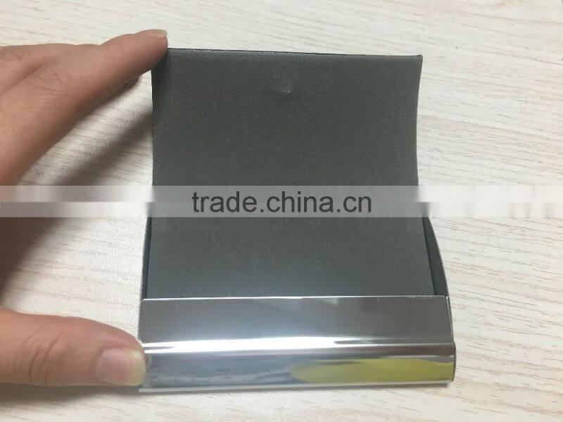 Promotion Leather&Metal Business Card Holder/High Quality PU&Metal Business NameCard Case